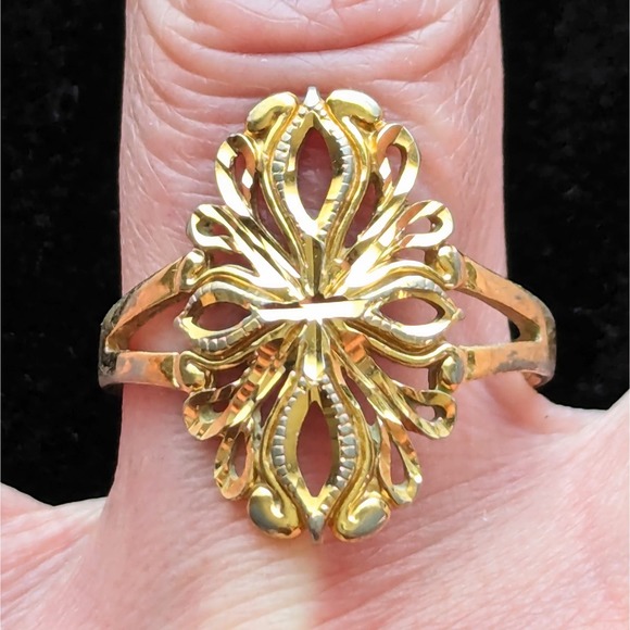 Vintage Cross Ring Signed Size 8.75 - Picture 3 of 7